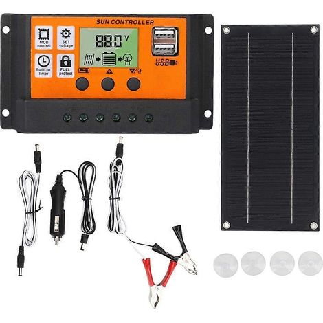Kit de panneau solaire 600W avec contrôleur de charge 100A 18V, compatible avec les systèmes de charge solaire pour camping-cars, bateaux de camping et remorques. (1/5)