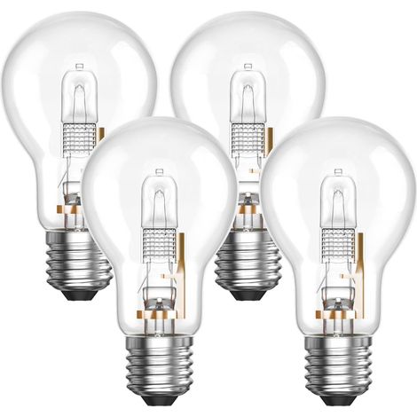 Ampoule Halogène E27 100W Dimmable 2700K Blanc Chaud,Globe Transparent,pour Plafonnier Lampe Bureau Applique Lampadaire,Lot de 4 (1/5)