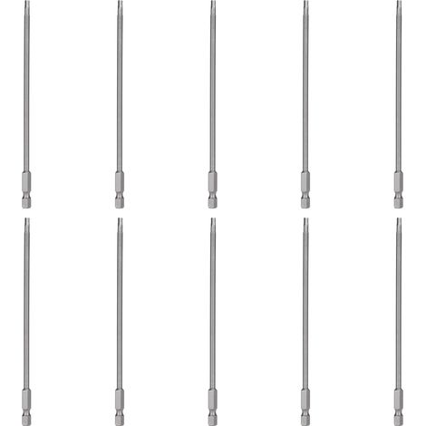 Lot de 10 embouts de tournevis électrique 3mm hexagonale aimantée forte en acier trempé S1/4 150mm (1/5)