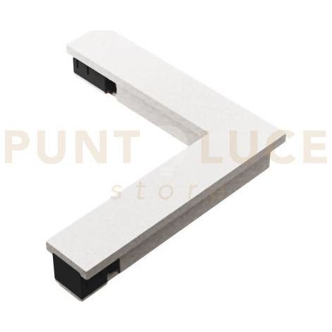 GBIC30 CONNETTORE ANGOLARE ELETTRICO A 90° BINARIO 48V INCASSO-SUPERFICIE BIANCO SATINATO