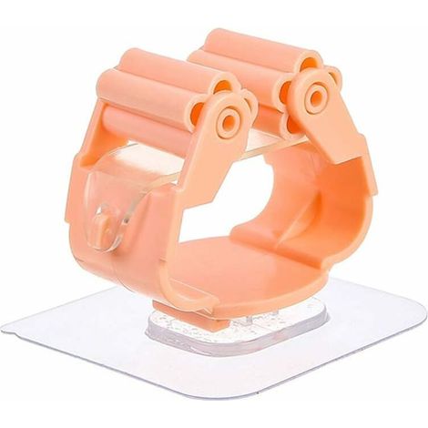Wall-mounted broom clips, wall-mounted broom holders Wall-mounted broom clips, self-adhesive broom clips, wall-mounted non-marking glue sticks, firm and non-punched. Suitable for bathrooms and toilets (1/5)