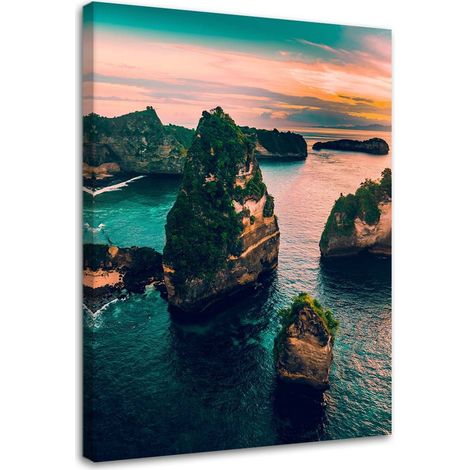 Quadro su tela, Rocce paesaggio turchese - 80x120 (1/5)