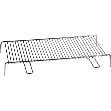 Grille lourde en acier chrome' pour chemine'e avec pieds 50x35 cm (1/2)