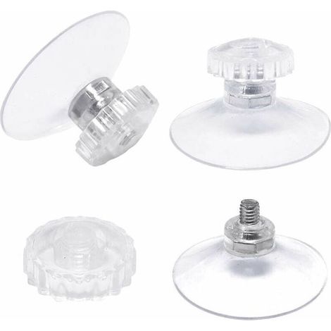 Enowelir Lot De 30 Ventouses Transparentes Ø 45 mm Avec Filetage Et Écrous Moletés Pour Voiture Camping Vitre Pare Soleil (1/4)