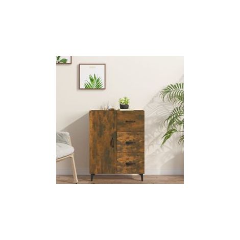 Buffet chêne fumé 69,5x34x90 bois d'ingénierie (1/5)