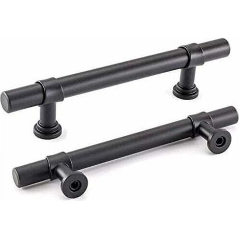 Lot De 2 Poignées De Placard De Salle De Bain Noir 192 Mm (1/4)