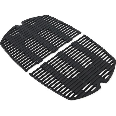 7646 Lot de 2 grilles de cuisson en fonte pour Weber Q300, Q320, Q3000, Q3200, 45 x 32 cm, pour barbecue à gaz 57060001, 586002, 404341, accessoires de rechange
