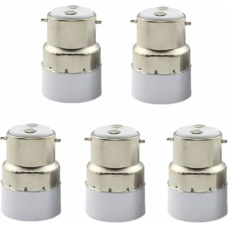 Paquet de 5 convertisseurs de douille d'ampoule B22 à E14 Douille de douille B22 Passer au support de lampe adaptateur standard E14 (1/4)