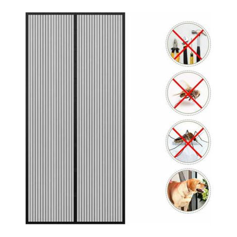 MAGNETISCHERFLIEGENGITTERVORHANGMITMAGNETENGEGENINSEKTEN,FLIEGENUNDMÜCKEN,90X210CM,SCHWARZ