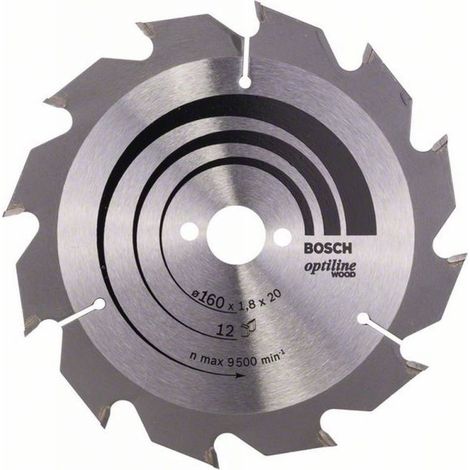 Bosch PRO Wood Kreissägeblatt, 160 x 1,8 x 20 mm, T12