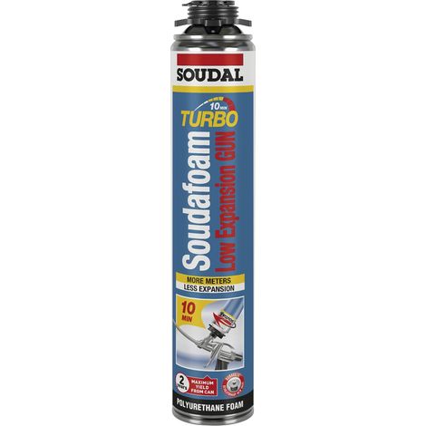 Soudal Pistolenschaum Gun Turbo, Low Expansion, 750 ml, B2, Champagner, 1 Stück (1/4)