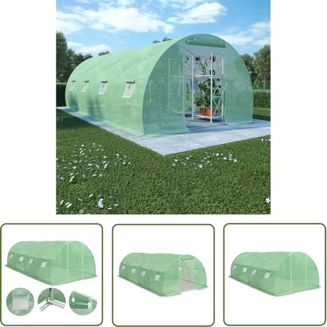 The Living Store Serre 18 m² 600x300x200 cm - Serre De Jardin - Abri Jardin - Protection Plantes - Serrez Verdure - Tunnel Plastique (1/5)