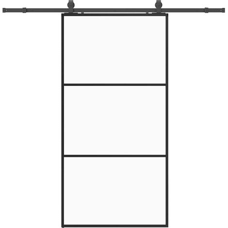 Maison Exclusive - Schiebetür mit Beschlag Schwarz 102x205 cm ESG
