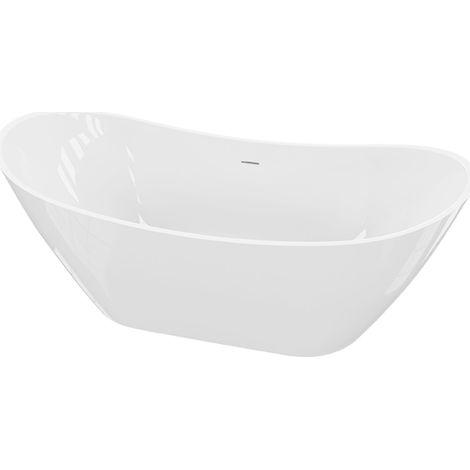 LAVITA Freistehende Badewanne Modena 1720 Acryl 172x73x74 cm Weiß Glanz (1/5)