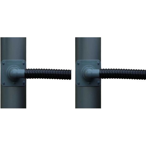 Collecteur d'eau anthracite pour gouttière circulaire (Lot de 2) Pour descente circulaire 80 mm (1/4)