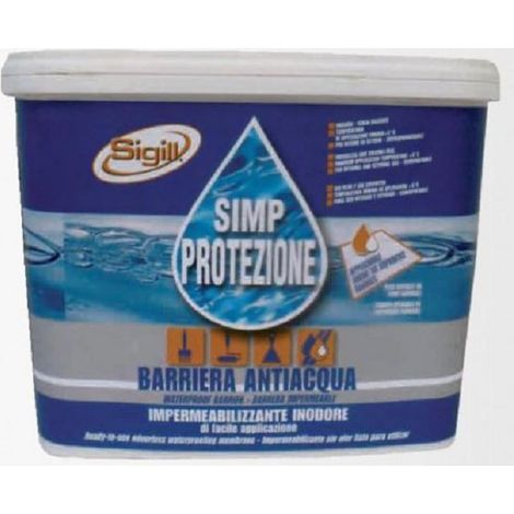 GUAINA A SPATOLA/PENNELLO 7KG IMPERMEABILIZZANTE TERRAZZI SIGILL SIMP PROTEZIONE (1/2)