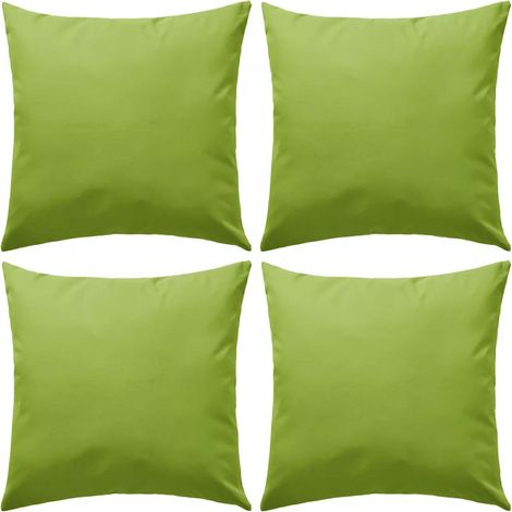 Set di 4 cuscini decorativi da giardino per esterni 45 x 45 cm verde mela DEC020091
