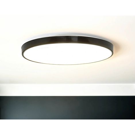 LED Deckenlampe IP44 Schwarz Weiß neutralweiß 4000 K 1300 lm