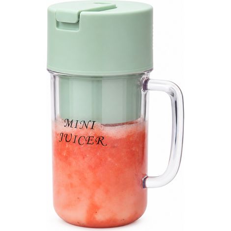 Blender électrique portable vert pour jus et smoothies, mini mixeur pour la maison et l'extérieur (1/5)