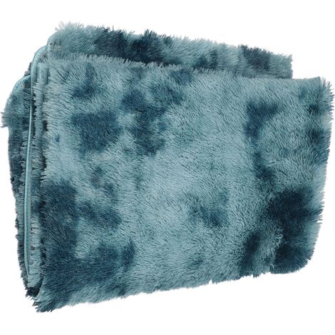 Tappeto morbido per soggiorno, camera da letto, in poliestere, lavabile, moderno, in pelliccia sintetica, ideale per cameretta bambini, dormitorio, decorazione per la casa, tinto a nodi, blu intenso,  (1/2)