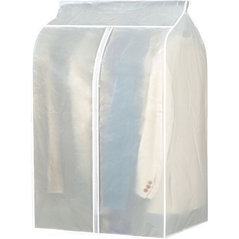 Grande housse à vêtements transparente, facile à installer, sac de rangement suspendu pour vêtements, housse anti-poussière avec fermeture auto-agrippante. (1/5)