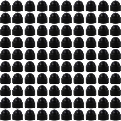 Bouchon À Vis Hexagonal - M10 - Clé 17 - Protection Écrou Métallique - Noir - 100 Pièces (1/5)