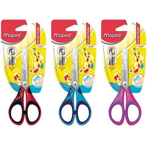 Forbici morbide MAPED Essentials 13 cm - sicure per i bambini, acciaio inossidabile