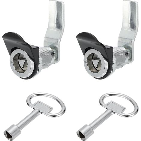 Triangle Cam Lock 1-1/4" Chrome Plated 2 Pcs with Large Keys (1/5)