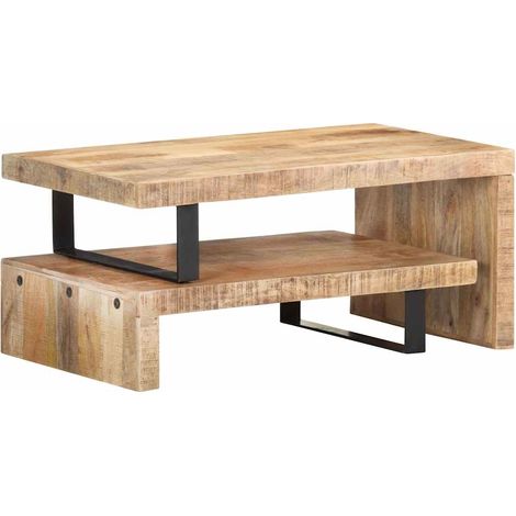 Maison Exclusive - 2-tlg. Couchtisch-Set Massivholz Mango (1/5)