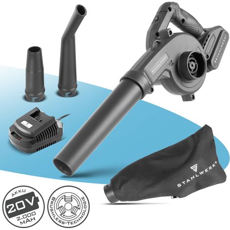 STAHLWERK Mini soffiatore a batteria MAG-20 ST - 98 m/s, 0 - 18.000 giri/min.
