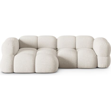 Canapé d'angle gauche 3 places en tissu structurel beige (1/5)