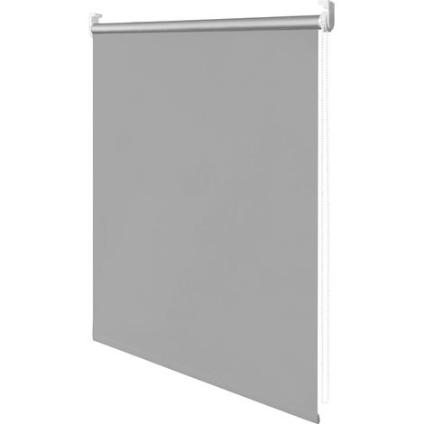 SWANEW Dignificazione rullo cieco a 110 x 200 cm. oscuramento a rullo cieco senza perforare il rullo di brontolio scura per finestre e porte. laterale zerdo -roboos grigio (1/5)