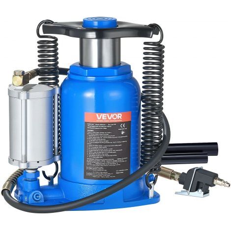 Gato Neumático, Capacidad de Elevación 32 T, Rango de Elevación 255–415 mm, con Bomba para SUV, Camionetas, Autocaravanas, Reparación de Automóviles, Azul, 265 x 195 x 255 mm, 0,9–1,2 MPa (1/5)