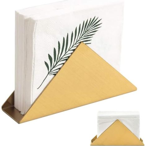 Servilletero de mesa de acero inoxidable JSSEVN, estante para servilletas de arte moderno, para colocar servilletas (1/5)