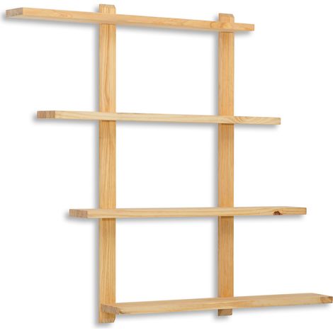 Estantería de Pared multiples posiciones ECO-LINE 80x19x127cm madera de pino acabado natural Box Furniture (1/5)