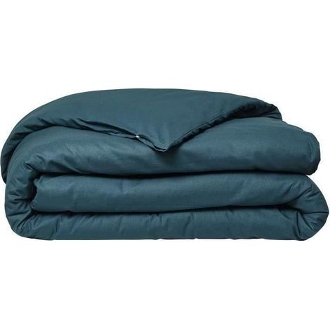 Tagesdecke TODAY Essential - 240 x 260 cm - 2 Personen - 100% Baumwolle einfarbig - Pfau (1/3)