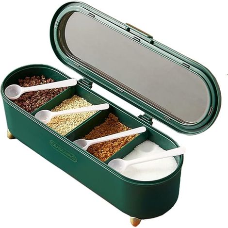 Pot à épices style nordique, boîte à épices créative, bouteille à épices multi-compartiments pour la maison, boîte de rangement pour épices, bouteille de sucre et de glutamate monosodique, boîte à sel (1/5)