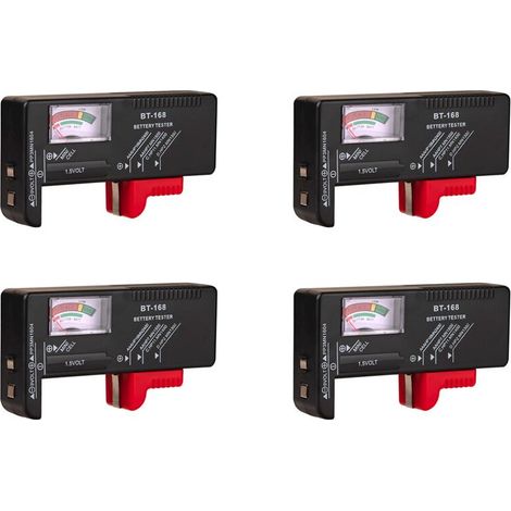 Adecuado para 4 pilas de botón universales BT-168 AA/AAA/C/D/9V/1.5V, indicador de voltaje codificado por colores BT168