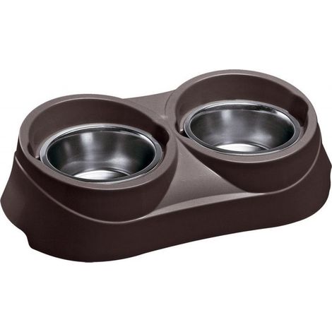 Ferplast futternapf Duo Feed 60,5 x 31,5 x 18 cm Edelstahl braun