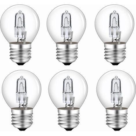 Lot de 6 Ampoule G45 E27 28W, Dimmable Blanc Chaud 2700K Transparent Ampoule Globe G45 E27 AC 230V 370LM pour Lustre, Lampe de Table, Lampadaire (1/5)