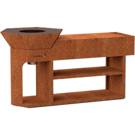 barbecue a legna barbecook "nestor island" con piano di lavoro 80x90 cm