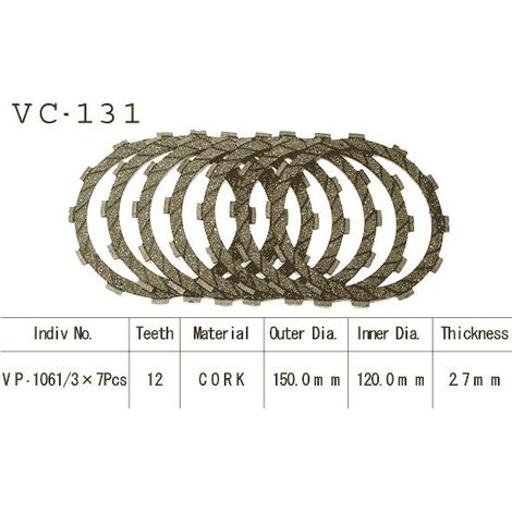 Zubehör kyoto vp1061/3 Kit 7 Stück Kupplungsscheiben