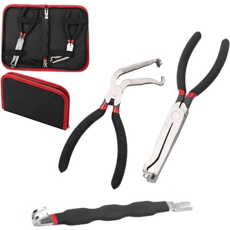 Ensemble de pinces déconnexion électrique, mâchoire coudée à 60° pour conduite carburant automobile et séparation des connecteurs électriques, outil réparation en acier au carbone - (1/5)