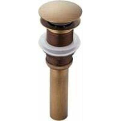 Pop-up Rétro Bouchon Bonde de Lavabo Vidange Clic-clac sans Trop-Plein en Laiton Bronzé Universel Valve Draineur dEvier Vasque Siphon sans Trou de Débordement Poli- sans Trop-Plein