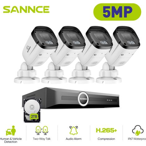 SANNCE 5MP PoE-IP-Sicherheitskamerasystem für den Außenbereich mit integriertem 6MP NVR-Bild (1/5)