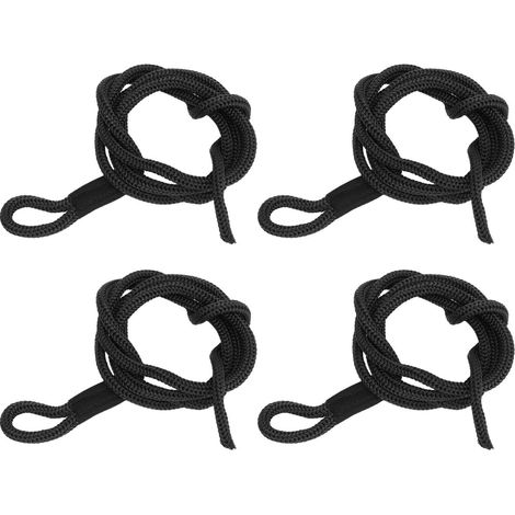 4 pièces ligne de quai 1.5m de Long haute résistance Polyester résistance à l'usure bateau pare-chocs cordes pour Marine noir. (1/5)