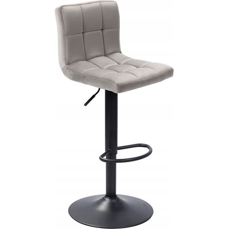 Taburete N-12P de terciopelo gris (1/4)