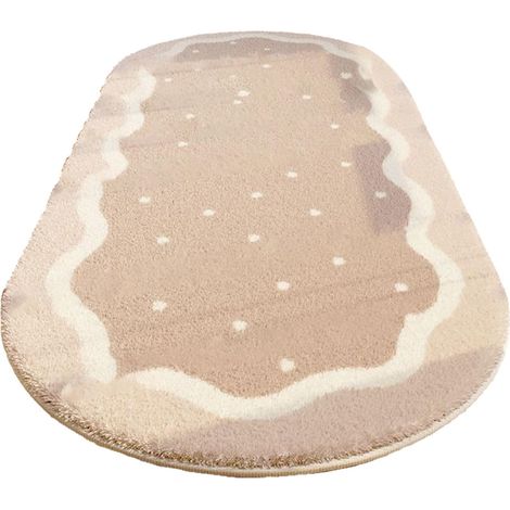 Tapis Shaggy - 40 x 120 cm - Base Anti-dérapante En Plastique - Pour Chambre À Coucher Salon Chambre D'enfant - Polyester - Or Rose (1/4)