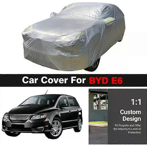 Housse intégrale pour voiture BYD E6 (2009-2023) : protection solaire extérieure et intérieure, anti-UV, résistante à la pluie, à la neige, au vent et à la poussière. (1/5)