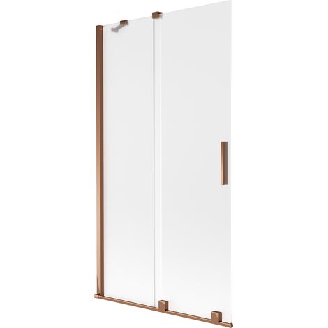 Mexen Velar Badewannenwand 2-flügelig verschiebbar 100 x 150 cm, Frost, Roségold - 896-100-000-31-60 (1/2)
